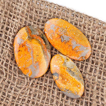 Load image into Gallery viewer, Natural Bumble Bee Jasper Stone, Natural Crystal Cabochon, DIY- Jewelry Making Supply, Wire Wrapping Specimen, Chakra Healing Energy Stone, Crystals Loose Supplies (Pack of 3)