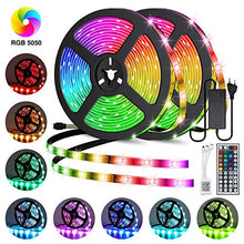 Load image into Gallery viewer, Led Strip Lights 32.8ft, GOADROM IP65 Waterproof Flexible Led Lights Color Changing 5050 RGB 300 LEDs Light Strips Kit with 44 Keys IR Remote Controller and 12V Power Supply for Home, Bedroom, Kitchen