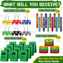 Load image into Gallery viewer, 48 Pieces Video Game Party Gift Bags Video Game Slap Bracelets Video Game Silicone Bracelets Brick Game Console Keychain with Hanging Chain for Boys Girls Video Game Birthday Party Favors Supplies