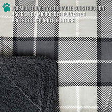 Load image into Gallery viewer, PetAmi Waterproof Dog Blanket for Couch, Sofa | Waterproof Grey Sherpa Pet Blanket for Large Dogs, Puppies | Super Soft Washable Microfiber Fleece | Reversible Checkered Design | 60 x 40 (Charcoal)