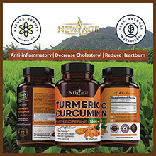 Load image into Gallery viewer, (2-Pack) Turmeric Curcumin with Bioperine 1650mg by New Age. Premium Joint & Healthy Inflammatory Support with 95% Standardized Curcuminoids. Non-GMO, Gluten Free Capsules with Black Pepper