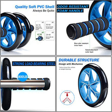 Load image into Gallery viewer, Odoland 4-in-1 AB Wheel Roller Kit AB Roller Pro with Push-Up Bar, Jump Rope and Knee Pad - Perfect Abdominal Core Carver Fitness Workout for Abs - Home Gym Workout