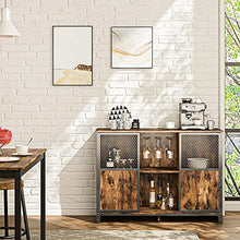 Load image into Gallery viewer, Bestier Home bar Cabinet | Sliding Mesh Door Barn Liquor Cabinet | Home bar Furniture | Kitchen Storage Cabinet & Adjustable Sheleves Glass Wine Rack
