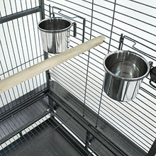 Load image into Gallery viewer, SUPER DEAL PRO 61''/ 68’’ 2in1 Large Bird Cage with Rolling Stand Parrot Chinchilla Finch Cage Macaw Conure Cockatiel Cockatoo Pet House Wrought Iron Birdcage, Black (68'')