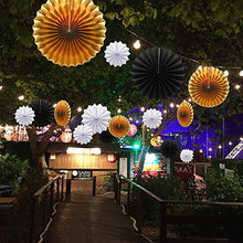 Load image into Gallery viewer, KAXIXI Party Hanging Paper Fans Decorations, Wedding Birthday Bachelorette Bridal Shower Party Ceiling Hangings Gender Reveal Baby Shower Graduation Decorations, 6pc