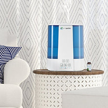 Load image into Gallery viewer, PureGuardian H5225WCA Ultrasonic Warm & Cool Mist Humidifier, 100 Hrs. Run Time, 2 Gal. Tank, 560 Sq. Ft. Coverage, Quiet, Filter Free, Essential Oil Tray, White/Blue
