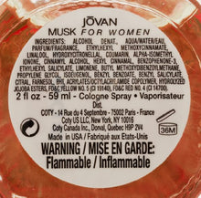 Load image into Gallery viewer, Jovan Musk for Women Cologne Spray, 2 Fluid Ounce
