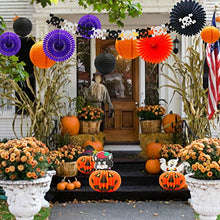 Load image into Gallery viewer, KAXIXI Halloween Party Supplies, Ghost Witch Black Cat Pumpkin Paper Lanterns, Ghost Garland, Paper Fans for Adult Kids Birthday Indoor Outdoor Yard Haunted House Decorations