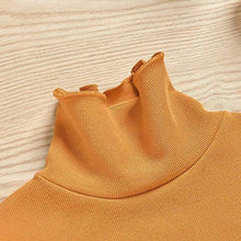 Load image into Gallery viewer, Toddler Baby Girl Winter Skirt Outfit Set Yellow Knit Sweater Tops + PU Leater Black Pencil Skirts Fall Clothes Set (18-24 Months,Leather Skirts)