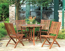 Load image into Gallery viewer, Outdoor Interiors Round Folding Table, 48-Inch, Brown