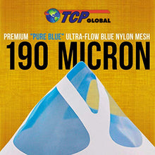 Load image into Gallery viewer, TCP Global 50 Pack of Paint Strainers with Fine 190 Micron Filter Tips - Premium "Pure Blue" Ultra-Flow Blue Nylon Mesh - Cone Paint Filter Screen
