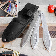 Load image into Gallery viewer, Tactical Knife Survival Knife Hunting Knife 6.5" Ninja Etched Throwing Knives Set Fixed Blade Knife Razor Sharp Edge Camping Accessories Survival Kit Tactical Gear 73826 (Silver)