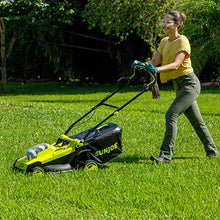 Load image into Gallery viewer, Sun Joe 24V-X2-17LM 48-Volt 17-Inch Mulching Walk-Behind Lawn Mower w/11-Gallon Grass Catcher & 6-Position Height Adjustment, Included, Cordless, Kit (w/ 2X 4.0-Ah Battery and Charger)
