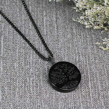 Load image into Gallery viewer, COAI Mens Womens Religious Jewelry Obsidian Stone Tree of Life Pendant Necklace