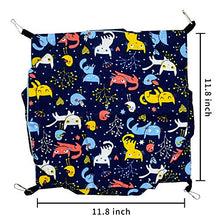 Load image into Gallery viewer, Small Animal Hanging Hammock Pet Swinging Bed 3 Tier Sleep Nap Sack Cage Accessories Kit Set Tunnel Ferret Rat Cave Sugar Glider Hideouts Warm Bedding for Squirrel Guinea Pig (Bluecat Pattern)