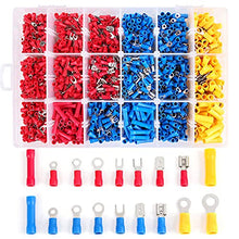 Load image into Gallery viewer, Flytuo 1280PCS Insulated Wire Electrical Connectors, Mixed Butt Ring Fork Spade Bullet Quick Disconnect, Crimp Terminals Connectors Assortment Kit