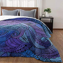 Load image into Gallery viewer, T&H XHome Luxury Quilted Comforter Bedspread-Thin Soft Cozy,Blue and Purple Vine Floral Pattern Reversible Stitched Summer Lightweight Quilt Coverlet for All Season