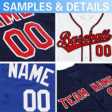 Load image into Gallery viewer, Custom Plain Jersey Button Down - V Neck Baseball Jerseys Short Sleeve - Sportwear for Team and Player (Blue 11-02-206, Men Size: S)