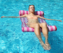Load image into Gallery viewer, FindUWill Hammock Float Portable Swimming Pool Lounge Inflatable Water Pillow (2 Pack) 4-in-1 Multi-Purpose Inflatable Hammock (Saddle, Lounge Chair, Hammock, Drifter) Portable Pool Float