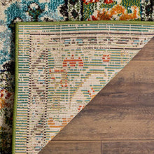 Load image into Gallery viewer, Safavieh Monaco Collection MNC243F Boho Chic Medallion Distressed Area Rug, 8' x 10', Forest Green/Light Blue