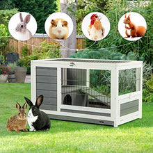 Load image into Gallery viewer, U-MAX Rabbit Hutch Pet House for Small Animals Puniea Pig House Rabbit Cage with Hideout for Rest Bunny House Indoor & Outdoor No Leak Trays & Ladder (35.4 inches)