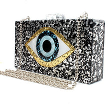 Load image into Gallery viewer, Black Acrylic Clutch Bags Glitter Purse Perspex Bag Handbags for Women (BLACK)