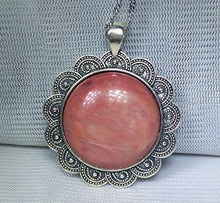 Load image into Gallery viewer, 2 Inchs Gemstone Restore Ancient Ways Pendant with Sliver Chain,DIY Accessory for Necklace 1 Pcs (Rhodochrosite)