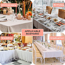 Load image into Gallery viewer, 4 Pack Plastic Tablecloths for Rectangle Tables, Waterproof Disposable Table Cloths, White and Rose Gold Rectangular Table Covers for Parties Birthday Thanksgiving Christmas Wedding, 54" x 108"