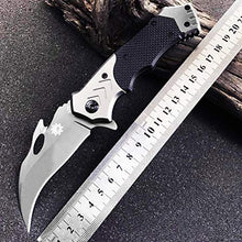Load image into Gallery viewer, Ideale Outdoor Knife Black Stainless Steel Blade Folding Pocket Knife G10 Handle one-Hand Knife Portable Hunting Fishing Camping Tactical Survival Clip Knife Accessories EDC Tools Men's Gift