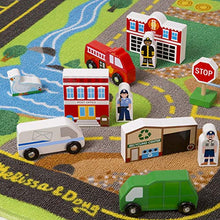 Load image into Gallery viewer, Melissa & Doug Deluxe Activity Road Rug Play Set with 49 Wooden Vehicles and Play Pieces