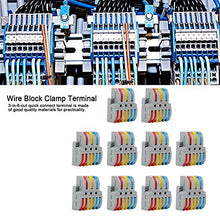 Load image into Gallery viewer, 10Pcs Electrical Connectors, Lever Nut, Wire Block Clamp Terminal 3in6out Color Quick Wiring Electrical Connectors LT633