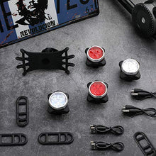 Load image into Gallery viewer, 4 Pieces USB Rechargeable Bicycle Light Front Back Bike Lights Set with 1 Piece 360 Degree Rotation Silicone Bicycle Phone Mount Bike Accessories Bike Phone Holder