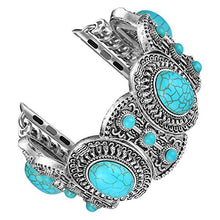 Load image into Gallery viewer, Fastgo Compatible with Apple Watch Band 42mm 44mm, Bohemian Ethnic Antique Style Compatible with Iwatch Strap Band with Turquoise for Series 5/4/3/2/1(42mm 44mm)