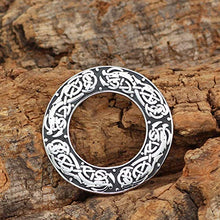 Load image into Gallery viewer, GuoShuang Nordic Viking Amulet drgon dreki Jormungand Pendant Necklace Stainless Steel with Valknut Rune Gift Bag