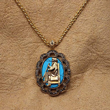 Load image into Gallery viewer, Gold Pt Darius Dariush The Great King Of Persia Necklace (18" Chain)