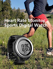 Load image into Gallery viewer, EZON Heart Rate Monitor and Chest Strap,Exercise Heart Rate Monitor,Sports Watch with HRM,Waterproof,Stopwatch,Hourly Chime T007