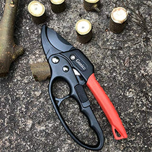 Load image into Gallery viewer, gonicc 8" Professional Ratchet Anvil Pruning Shears (GPPS-1011), Ratcheting Mechanism, Anvil Groove Design, Reinforced Design Handle, Garden Shears Clippers, Anvil Pruner, Hand Tools Scissors Loppers
