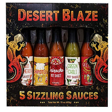 Load image into Gallery viewer, Desert Blaze 5 Sizzling Sauces, 15 Oz