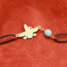 Load image into Gallery viewer, Asoodehdelan Gold Pt Iranian Persian Turquoise Farvahar Faravahar Bracelet Iran Persia Gift Farohar Art (Antique Gold)