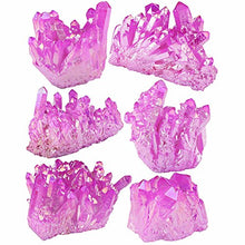 Load image into Gallery viewer, mookaitedecor Titanium Coated Natural Rock Crystal Cluster Geode Stone Specimen, Light Purple