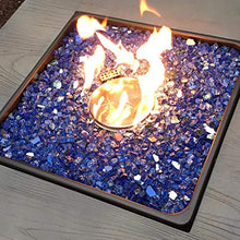 Load image into Gallery viewer, GASPRO 10-Pound Fire Glass – 1/2 Inch Reflective Tempered Fireglass with Fireplace Glass and Fire Pit Glass, Cobalt Blue Reflective