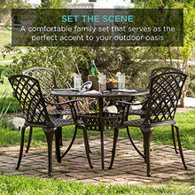 Load image into Gallery viewer, Best Choice Products 5-Piece All-Weather Outdoor Cast Aluminum Dining Set for Patio, Balcony, Lawn, Garden, Backyard w/ 4 Chairs, Umbrella Hole, Lattice Weave Design - Brown