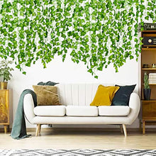 Load image into Gallery viewer, DearHouse 84 Feet 12 Strands Artificial Ivy Leaf Plants Vine Hanging Garland Fake Foliage Flowers Home Kitchen Garden Office Wedding Wall Decor, Green