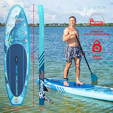 Load image into Gallery viewer, SereneLife Inflatable Stand Up Paddle Board (6 Inches Thick) with Premium SUP Accessories & Carry Bag | Wide Stance, Bottom Fin for Paddling, Surf Control, Non-Slip Deck | Youth & Adult Standing Boat