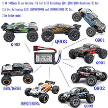 Load image into Gallery viewer, Blomiky 2 Pack 7.4V 2S 30C 1000mAh 6.3Wh Lipo Battery T Plug and USB Charger Cable for HBX 16889 16890A and XLH Q903 Q901 Q902 1/16 Scale 2845 Brushless Motor Racing RC Truck Q903 Battery 2