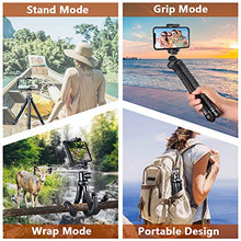 Load image into Gallery viewer, UBeesize Flexible Cell Phone Tripod, Mini Travel Tripod Stand with Wireless Remote Shutter, Universal Adapter Compatible with iPhone, Android, GoPro, DSLR, Action Camera. (Silver)