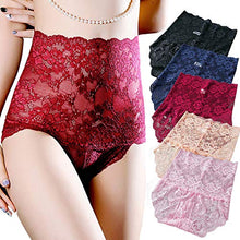 Load image into Gallery viewer, 5 Pack Women Sexy Lace Underwear Briefs Plus Size Lace Panties High Waist Hipster Panties