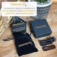 Load image into Gallery viewer, MagnetRX® Ultra Strength Magnetic Therapy Bracelet - Arthritis Pain Relief and Carpal Tunnel Magnetic Bracelets for Men - Adjustable Length with Sizing Tool (Black)