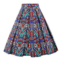 Load image into Gallery viewer, OBBUE Dresstore Vintage Pleated Skirt Floral A-line Printed Midi Skirts with Pockets Champagne-XL