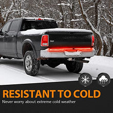 Load image into Gallery viewer, SS VISION Aluminum Triple Row Tailgate Light Bar- Bright LED Chips, Waterproof Plug-and-Play with 4-Way Flat Connector Wire, Red Brake, Sequential Turn signal, Strobe Light for Trucks Trailers